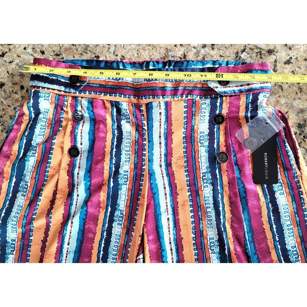 Robert Louis Women's Stretch Loose/Wide Leg Coral/Teal Pants w/ Pockets Sz: PL - Picture 12 of 16